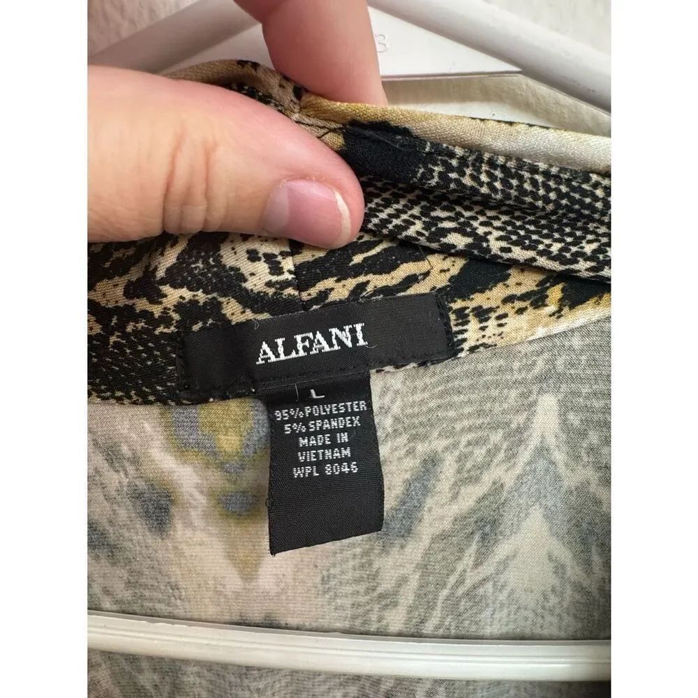 Alfani Rouched Animal Print Top - Large - Picture 5 of 6